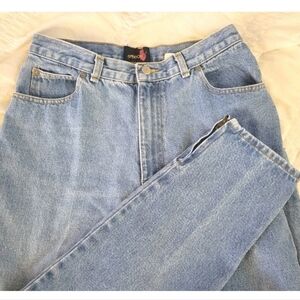 Vintage 80s Sasson High Rise Tapered Blue Jeans Zipper Ankle Baggy Streetwear 14